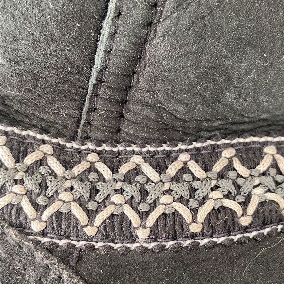 WOMEN'S UGG SUNDANCE REVIVAL BRAID BLACK TALL BOOT Sz 6 Boho Western Winter - Picture 10 of 14